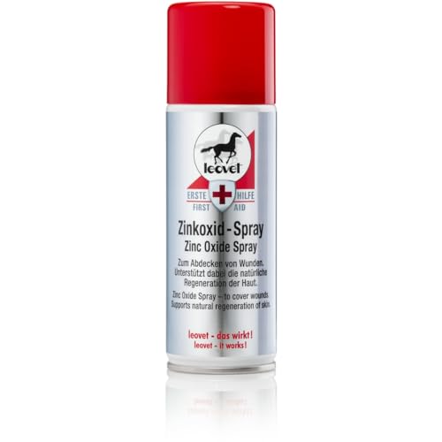 RL24 leovet - Erste Hilfe Zinkoxid-Spray | Pferde-Zinkspray zum Abdecken von Wunden | Zinksalbe zum Sprühen | Schutzfilm vor Schweiß & Urin | pflegt beanspruchte Hautpartien | 1 x Wundspray 200 ml