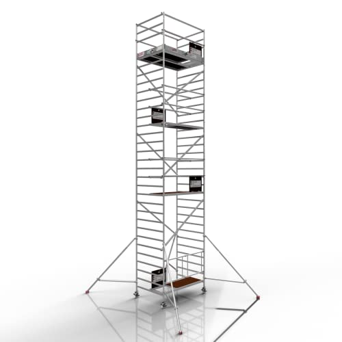 Profigerüst: ALTEC AluKlik® 2.0 1000 XXL, Arbeitshöhe 10m, 135cm Breite, TÜV, Made in Germany, 25cm höhenv. Ø150mm Rollen, Alu Gerüst Rollgerüst Fahrgerüst Baugerüst Faltgerüst Arbeitsplattform