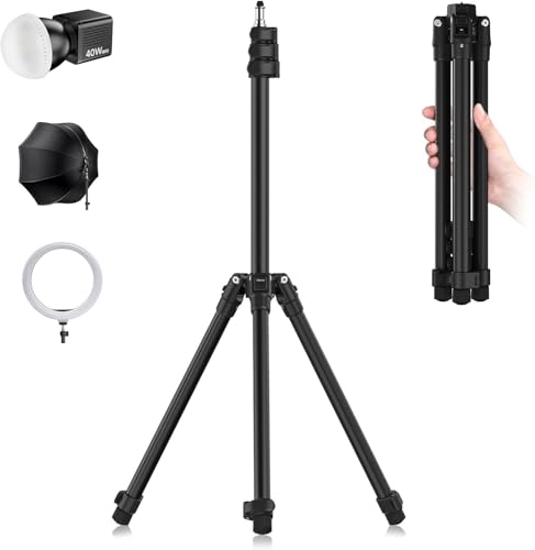UlUlanzi TT43 190cm Lichtstativ Aluminium Lampenstativ, Tragbares Kamera Stativ, Max. 6kg Traglast, 1/4" Schraube Umkehrbares Light Stand für Studio Outdoor Fotografie Ringlicht Blitzlicht Softbox