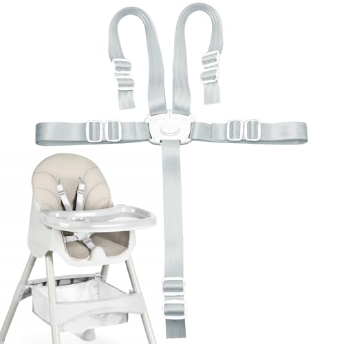 Hochstuhl Gurt, 5 Punkt Gurt Sicherheitsgurt, Sicherheitsgurt Hochstuhl, Ersatz-Sicherheitsgurte für Baby Kinderwagen Hochstuhl, Gurt Hochstuhl, Kindersitz 5 Punkt Gurt für Hochstuhl/Kinderwagen