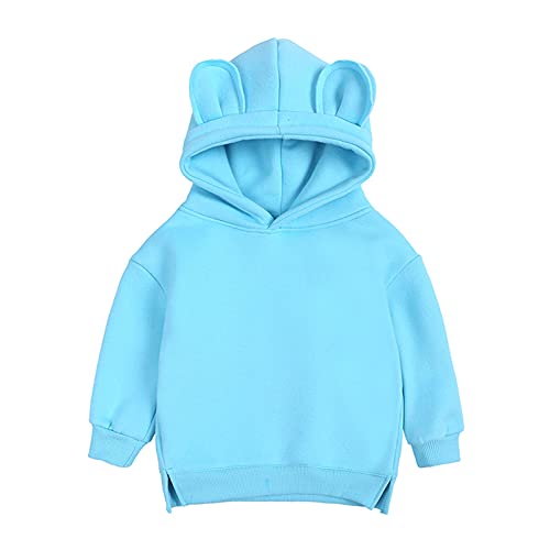 Generisch Junge Pullover 92 Kleinkind-Mädchen-Ohr-Baby-Säuglings-nettes Sweatshirt-festes Hoodie-Oberseiten-Oberseiten Pullover Herren Jack (Blue, 12-24 Months)