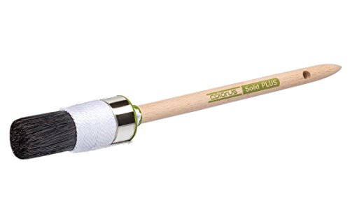 Colorus High Premium Ringpinsel Gr. 6 (Ø 30mm) | Rundpinsel Solid für zähe und lösemittelhaltige Lacke und Farben | Lackierpinsel mit stabilisierten Chinaborsten | Lackpinsel | Borstenpinsel