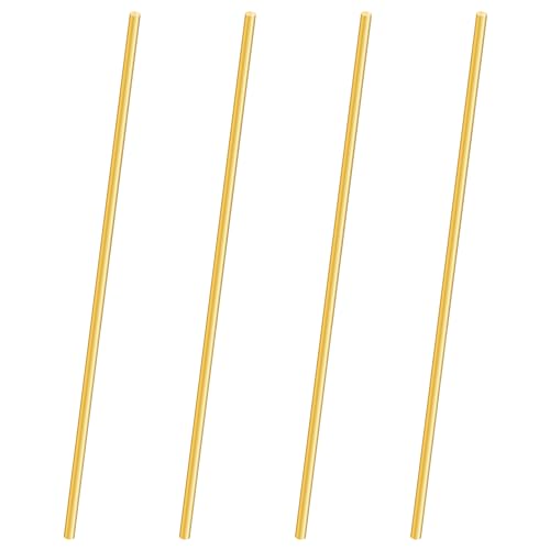 LAVMHAB Messingstab 2,5mm x 200mm, Massive Runde Messingstangen für DIY Handwerk (4 Stück)