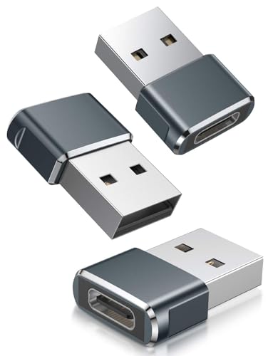 Basesailor USB auf USBC Adapter für iPhone 16 16e 15 14 Pro Max Plus 3 Pack,Typ C Buchse zu USB-A Stecker Ladegerät Netzteil für iPad 10 2024 Mini 7 Air 6,Apple Watch 8 9,Samsung Galaxy S25 A55 Ultra