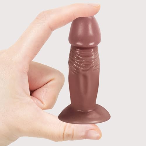 Kleiner Dildo Penis für Frauen Sex Spielzeug Realistischer Dildo mit Starke Saugnapf,10cm Klassische Dildos Penis Stimulate G-Punkt Analdildo Sex Spielzeug für Paar und Herren Anfänger,Brown