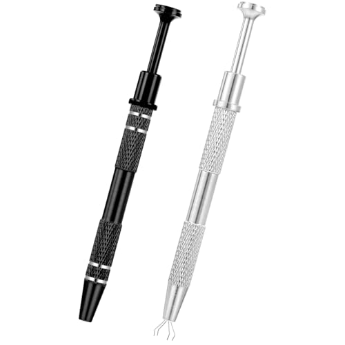 Piercing Kugel Aufdreher, Mabor 2 Stück Edelstahl Piercing Kugel Zange Diamant Piercing Kugel Greifer Schmuck Pinzette mit 4 Klauen Edelsteine ​​​​Catcher für Diamanten Uhren Brillen