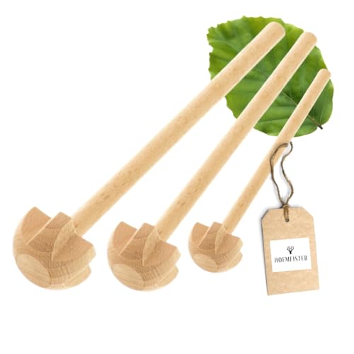 HOFMEISTER® Praktisches Set aus 3x Holzquirl, verschiedene Größen (16cm, 25cm, 30cm) zum nachhaltigen Kochen in allen Töpfen und Pfannen, hergestellt aus natürlichem Buchenholz, plastikfrei