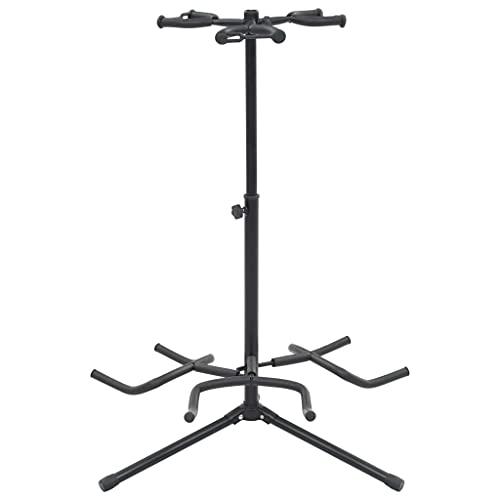 vidaXL Gitarrenständer Universal für 3 Gitarren Stativ Ständer Rockstand Halter Gitarrenhalter Gitarrenstativ Gitarrenzubehör Schwarz Stahl