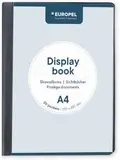 EUROPEL Präsentationsbuch im A4-Format mit 20 Hüllen - Sichtbuch mit Front-View-Inlay - Portfolio- und Projektordner für Besprechungen & Konferenzen - Dunkelgrau / Anthrazit – 114267