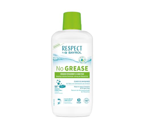 Respect by BAYROL No Grease 1L - Entfernt Fettablagerungen, für alle Pooloberflächen - Auf Basis von Seife hergestellt aus Olivenöl