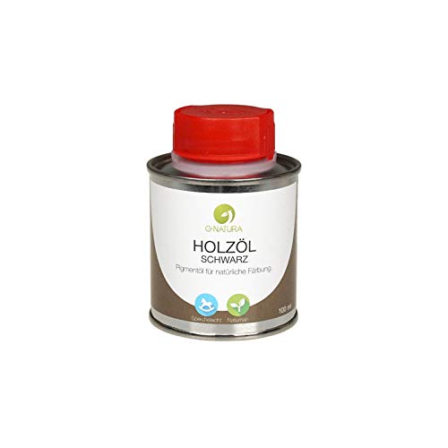 G-NATURA Pigmentöl zum Färben von Holz in natürlichen Farbtönen – (100 ml, Schwarz)