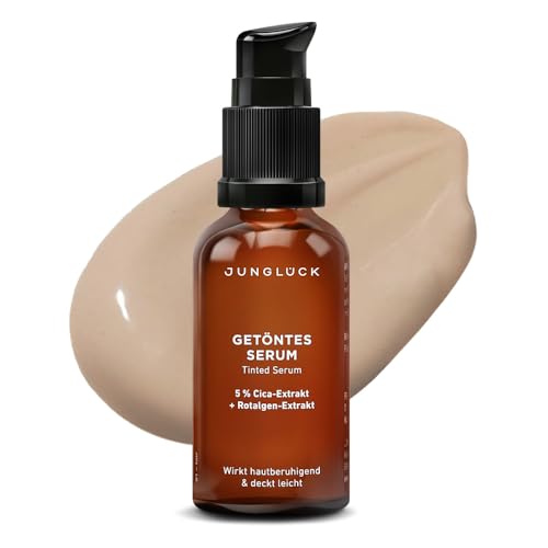 JUNGLÜCK Getöntes Serum Gesicht – Vegan | Pflegende Foundation mit Hyaluron | Gesichtsserum für einen natürlichen No-Make-Up Look mit leichter Deckkraft für einen gleichmäßigen Teint - Sehr Hell
