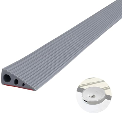 Gummi Türschwellenrampe Rampe, 6.5x2.5X100CM Bordsteinrampe, PVC Saugroboter Türschwellenrampe, übergangsschienen Selbstklebend Schwellenrampe für Rollstuhl, Kinderwagen, Rollator oder e Scooter