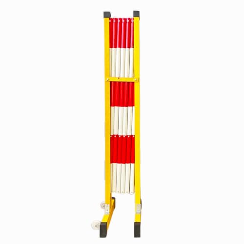 Parkbarriere, 119 cm hoch, Auffahrtszaun, erweiterbares Verkehrsbarrikadentor, mobil, einziehbar, faltbar, tragbar, Scherentor für den Garagenbau im Freien