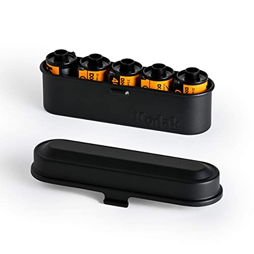 KODAK Film Case Filmkoffer – für 5 Rollen à 35 mm Folien – kompakter Retro-Stahlkoffer zum Sortieren und Schützen von Filmrollen (Schwarzer) (Folie ist Nicht im Lieferumfang enthalten)