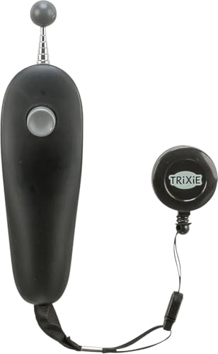 TRIXIE Krallenschere für Hunde - mit Sicherheitsverschluss - Begrenzung gegen zu starkes kürzen - gummierter Kunststoffgriff - Edelstahl - schwarz/blau - 16 cm - 2368