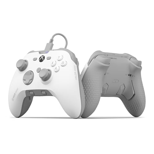 Scuf VALOR PRO Xbox-Performance-Controller mit Kabel – Anpassbare Rücken-Paddles, Sofort-Triggern, Hall-Effekt-Daumenstifte, Audio-Steuerungen, Xbox Series X|S, Xbox One – Weiß