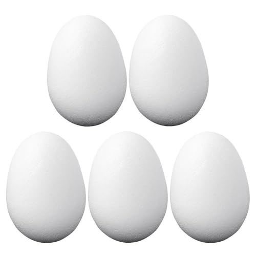 Ideen mit Herz | Styropor-Eier | 5er Pack | 10 cm hoch, Ø ca. 7 cm | Rohlinge zum Basteln