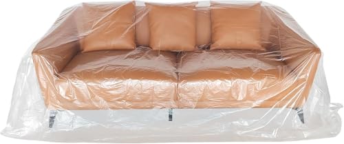 Sibosen Möbelhülle Sofabezug Abdeckung 135x360cm Transparente Sofa Staubschutzhüllen Kunststoff Wasserfeste Sofabezug Möbelhülle Sofa Protector für Couch Sessel Möbel Renovierung（0,2 cm Verdickung）