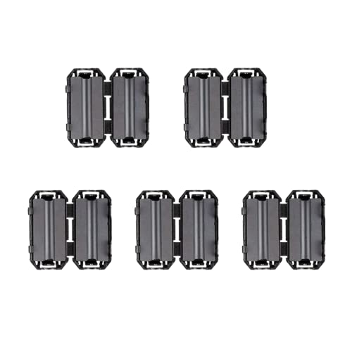 HUAREW 3.5 mm Ferritkerne,Ferrit-Ringkern,Ferritfilter,Ferrit Entstörfilter,Ferrit Ringkern Cable-Clip,Klappferrit Aufsteckbarer für Kabel RFI,EMI, Ferritring Ferritkerne,Schwarz(5 Stück)