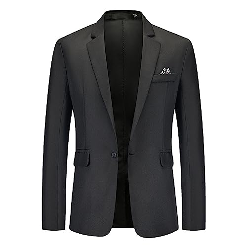 Generisch Herren Sportlich Freizeit Blazer Business Sakko Anzugjacke 1 Knöpfe Einfarbig Regular Fit Übergrößen Herren Sakko Herren Slim Fit Stretch Sakko Herren Slim Fit Sportlich