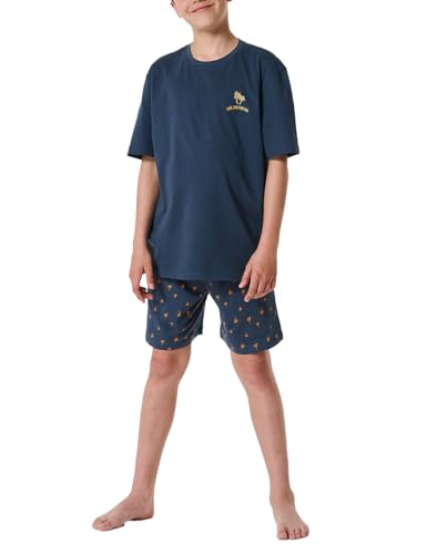 Schiesser Jungen Schlafanzug Set kurz-100% Organic Bio Baumwolle-Größe 176 Pyjamaset, Creme_180997, 140