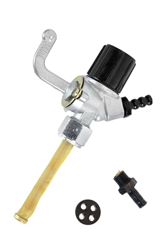 Benzinhahn, Kraftstoffhahn mit Messingsieb und Wassersack für Simson Schwalbe KR51/1, KR51/2 und SR 50