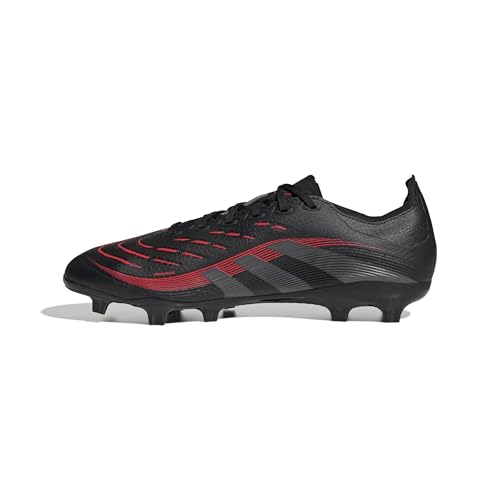 adidas Unisex Predator League Firm Multi Ground Football Boots Fußballschuhe, Core Black/Grey Four/Lucid Red