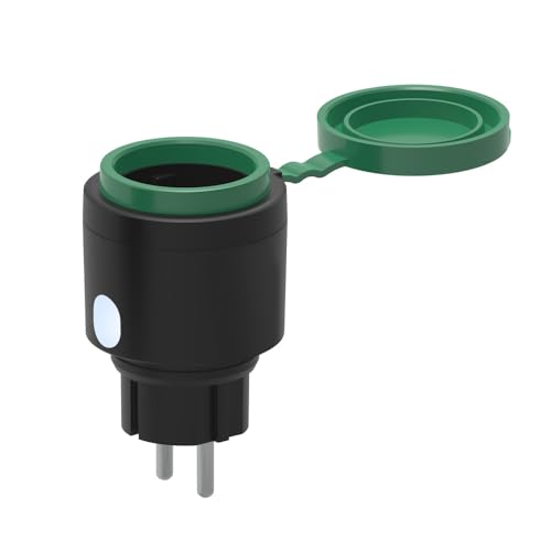 Offgridtec Smarte Außensteckdose WiFi mit Smart Life- oder Tuya App-Steuerung IP44 Wasserdicht Outdoor (1, 3 Stück)