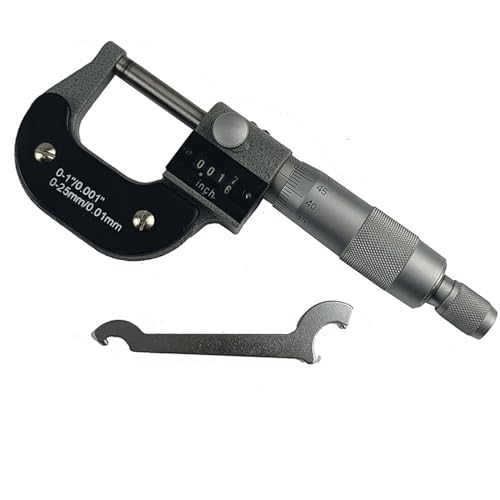 JMORCO Bügelmessschraube 0–25/0–1 Zoll 0,001 Zoll 25–50 mm Außenmikrometer mit Zählerablesung, digitales Mikrometer-Zähler-Mikrometer-Dickenmessgerät(0-1IN)