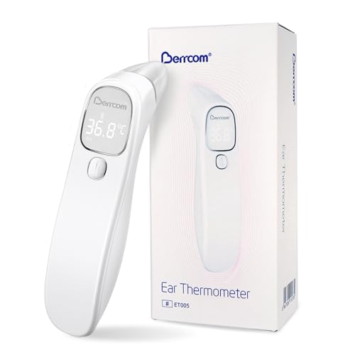 Berrcom Fieberthermometer Kontaktlos Stirn-und Ohrthermometer Digitales Medizinisches Thermometer Infrarot Stirnthermometer für Baby, Erwachsen mit Fieberalarm, Sofort Ablesung