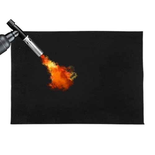 Feuerfeste Decke, Schweißmatte, Hitzeschutz, schwer entflammbare Schicht, tragbares, leichtes Design, voroxidierte Seide, perfekt für Camping, Brenner, Raucher, Zuhause, 5 mm x 20 x 30 cm, Schwarz