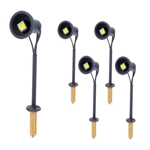 Garneck 1-5 Stücke Modellbahn Beleuchtung H0 - Flutlichtstrahler Und Lampen Für Modelleisenbahnen Mini Landschaftsbeleuchtung Mit Eisenbahn Gebäude Zubehör Und Garten Lichtern