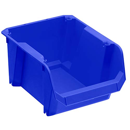 Stanley STST82737-1 Lagersichtkästen #2 (blau, schlagfestes Polypropylen, stapelbar, Wandmontage möglich, ideal zur Aufbewahrung von Kleinteilen, Werkzeugen, Zubehör, uvm, 2 (16 x 12 x 7 cm)