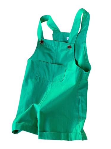 Fldy Kinder Baby Mädchen Latzhose Kurz Overall Bunte Hosenträger Shorts Kinder Baby Kurze Sommer Hose Mit Tasche Grün 146-152