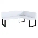 MEBLINI Eckbank für Esszimmer - Küchenbank - Essecke - Sitzecke Küche - Toni - U-Beine 128x168x87cm Rechts - Weiß Kunstleder