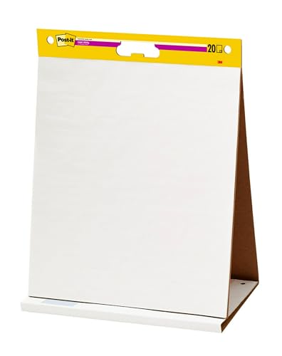 Post-it Super Sticky Meeting Charts, Packung mit 1 Block, mit 20 Blättern, 584 mm x 508 mm, Farbe: Weiß - Selbstklebendes Flipchartpapier für Brainstormings überall