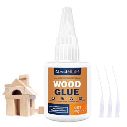 30g Holzleim - Sehr starker Sekundenkleber für Holz, Eiche, Möbel, Holzprodukte und Kunsthandwerk. Hervorragend geeignet für Holzkanten. Super-Sekundenkleber für perfekte Haftung