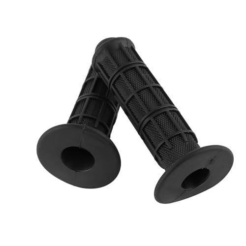 Universal 7/8 "Silikon -Motorrad -Lenkerhandgriff mit Gitteroberfläche, 2pcs Linke Rechte Griffe für Sichere Fahrerfahrung (Black)