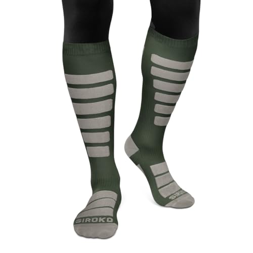 SIROKO - Ski- und Snowboardsocken Aoraki Green - M-L - Armeegrün/Grau