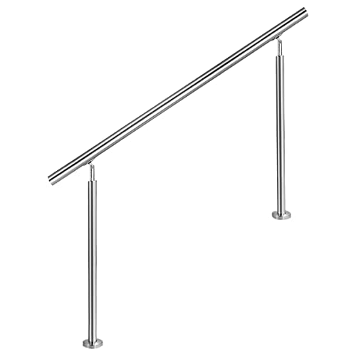 FINEUNAN Edelstahl Handlauf Geländer für Treppen Brüstung Balkon ohne Querstreben - Innen und Außen Handlauf Geländer Treppengeländer Edelstahl Brüstung Balkon (80CM, ohne Querstreben)