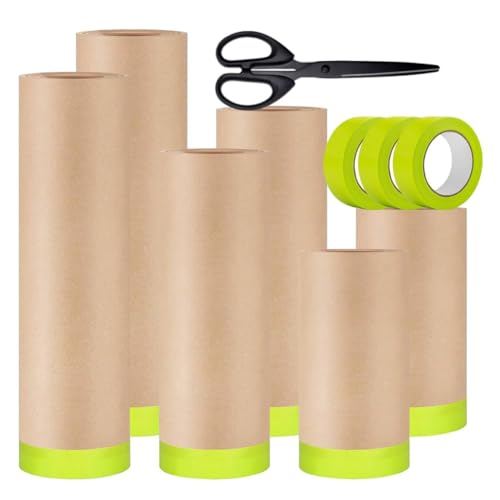 Qerwsdty Abdeckpapier zum Lackieren, Autolackierpapierrolle, zum Lackieren Von Autos, 6 Rollen