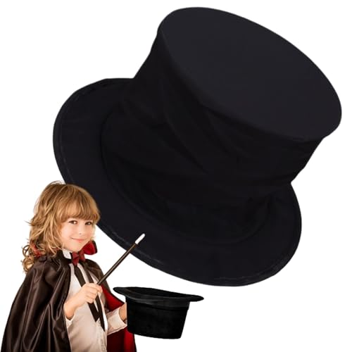 Zauberer Kostüm Kinder, Zylinder h-ut Schwarz, Zylinder Mit Geheimfach, Comedy Show Zubehör h-ut Kostüm, Für Kinder, Unisex, 28,5x28,5x15cm