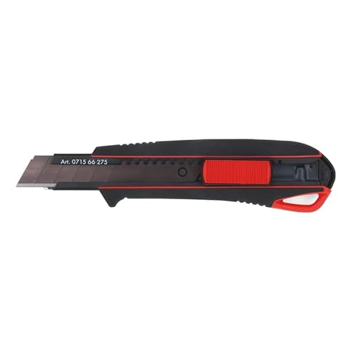 Würth 2K Cuttermesser 18mm inkl. 3 Abbrechklingen extrem scharf schwarz 071566295 Teppichmesser Universalmesser Papiermesser