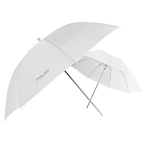 POLAM-FOTO 84cm Durchlichtschirm Studio Beleuchtung Reflektierende Flash Soft Regenschirm(2 Pack)