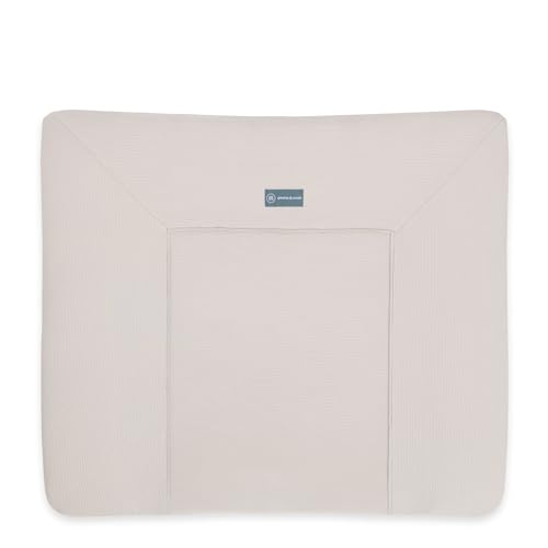 emma & noah Wickelauflagenbezug, 85x75 cm, Baby Wickelauflage für Wickeltisch, Bezug für Wickelunterlagen, 100% Bio-Baumwolle, Hygienisch und Atmungsaktiv (Essential Beige)