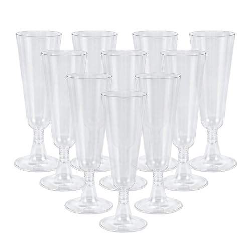 Mualady 50 Stück Sektgläser Plastik, 150ml Sektgläser Kunststoff, Champagner Gläser Transparent, Mehrweg Plastik Champagnergläser für Partys, Hochzeiten