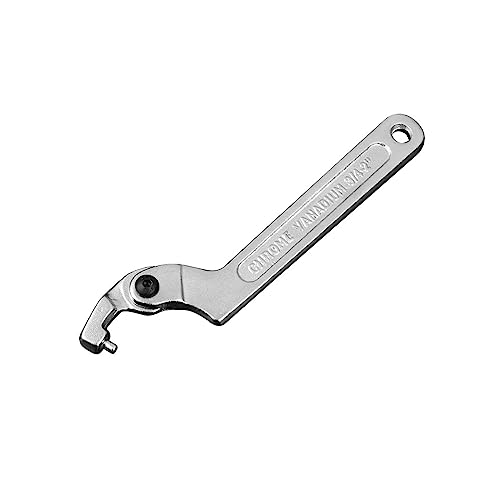 C-Schraubenschlüssel Chrome-Vanadium Hakenschlüssel Verstellbarer Hakenschlüssel Hakenschlüssel Mit Nase 19-51 Mm Für Stoßdämpfer, Wasserzähler, Rundmutterentfernung Für Mechanische Geräte （1 Stück）