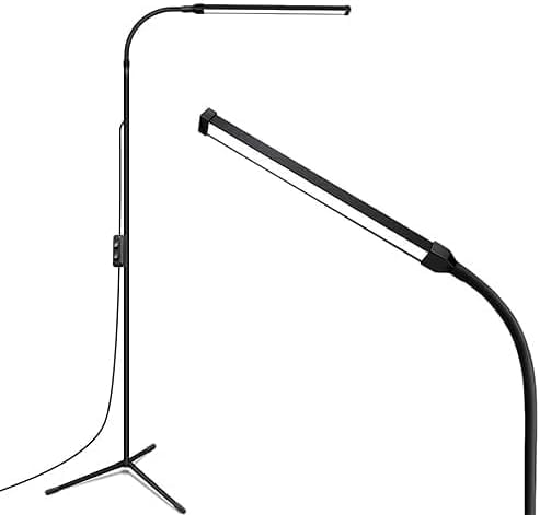 JCOTTON Stehlampe LED Stehlampe Dimmbar Leselampe Stehlampe Wimpern Lampe Kosmetik Lampe mit Schwanenhals 360°Verstellbar für Schlafzimmer Büro