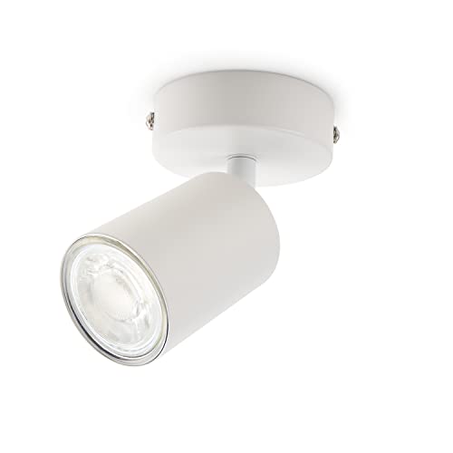 da LIGHT LED Deckenlampe 1-flammig, Dreh und Schwenkbar Deckenstrahler Spotleuchte Wandspot GU10 (ohne Leuchenmittel) Retro/Vintage Deckenleuchte 230V Weiß für Wohnzimmer Schlafzimmer Küchen